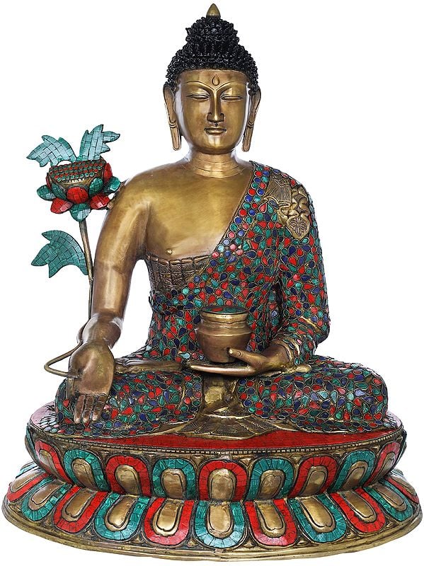 28" Large Medicine Buddha (Tibetan Buddhist) In Brass | Handmade | Made In India