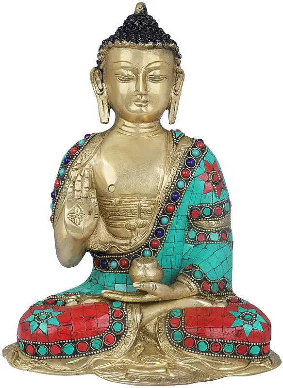9" Gautama Buddha - Tibetan Buddhist In Brass | Handmade | Made In India
