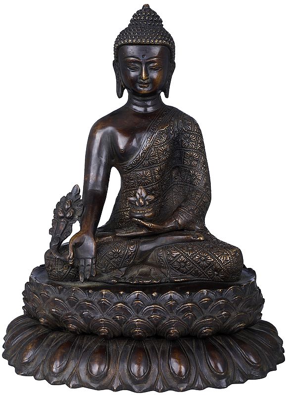11" Myrobalan Buddha In Brass | Handmade | Made In India