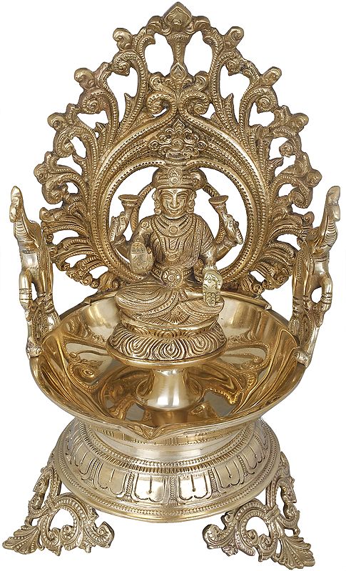 Goddess Gajalakshmi Large Diya (Lamp)