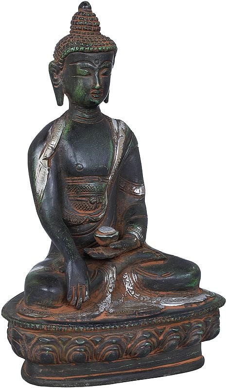 8" Buddha in Mara Vijaya Mudra (Bhumisparsha) Tibetan Buddhist In Brass | Handmade | Made In India