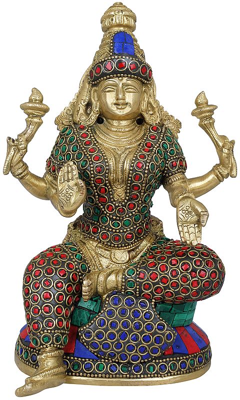 8" Devi Lakshmi In Brass | Handmade | Made In India