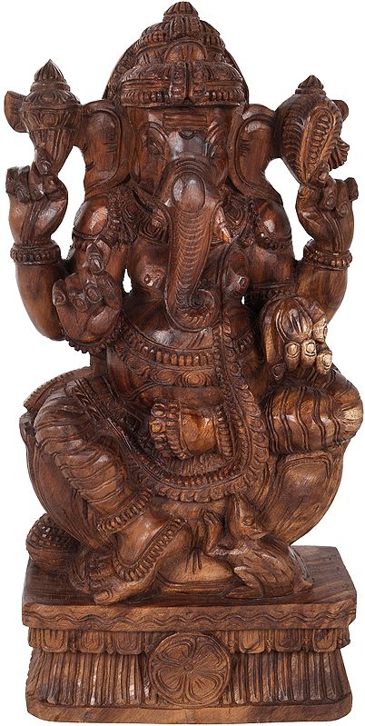 Lord Ganesha Seated on Lotus Pedestal