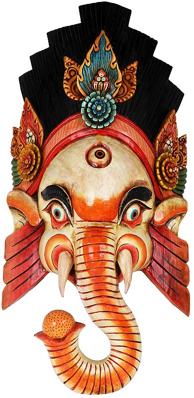 Wrathful Ganesha Wall Hanging Mask (Made in Nepal)