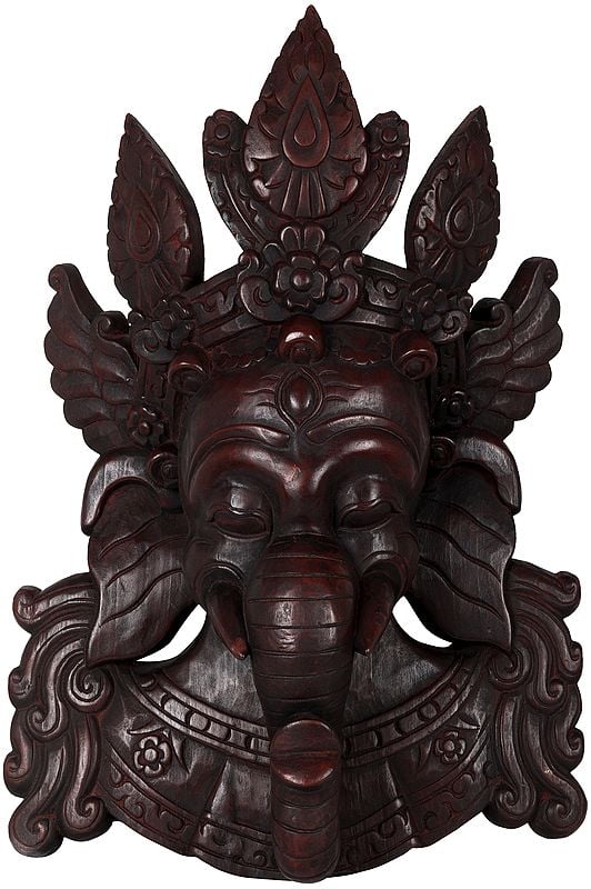 Lord Ganesha Wall Hanging Wooden Mask - Made in Nepal