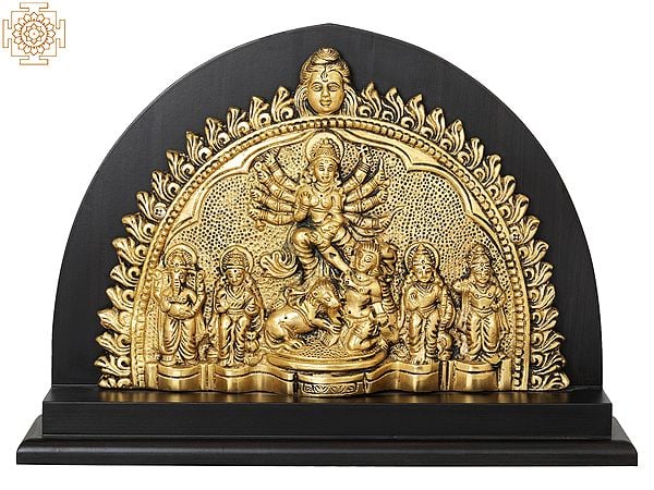 11" Ekchala Devi Durga Brass Sculpture | Handmade | Made in India