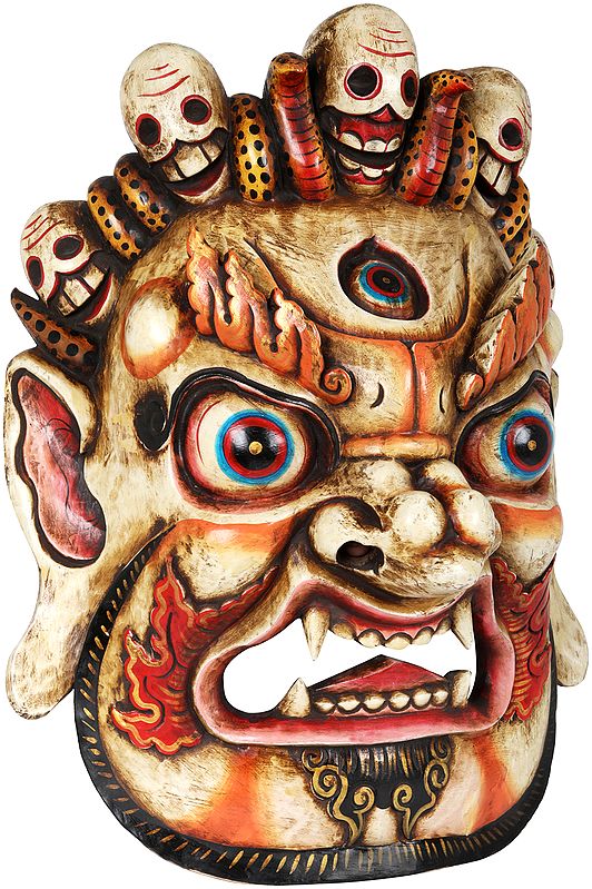 Tibetan Buddhist Mahakala Mask - Wall Hanging From Nepal