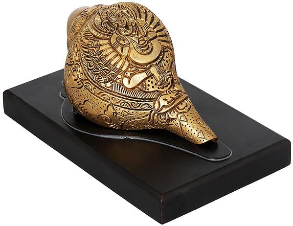 3" Sixteen Armed Dancing Ganesha Conch For Car Dashboard | Handcrafted In India