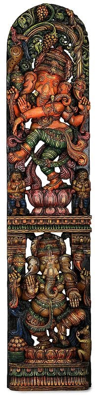 Two Dancing Ganeshas - Large Size