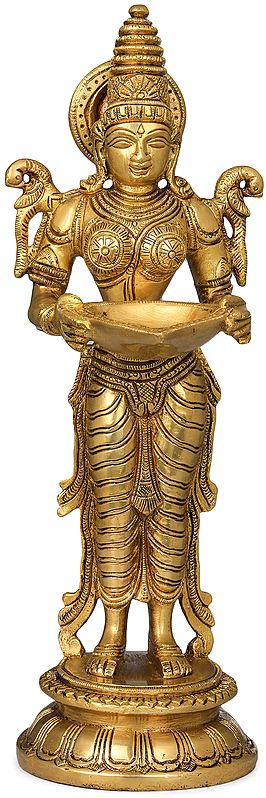 11" Deepalakshmi In Brass | Handmade | Made In India