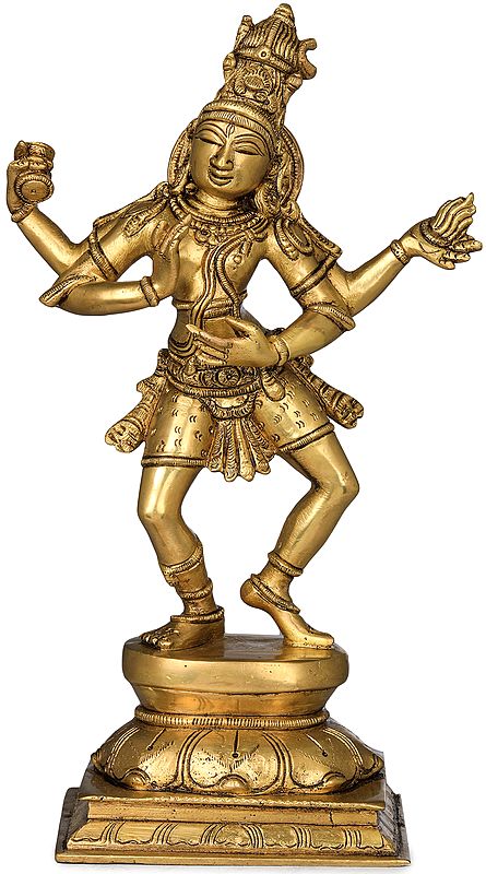 12" Shiva's Tandava - 3 In Brass | Handmade | Made In India