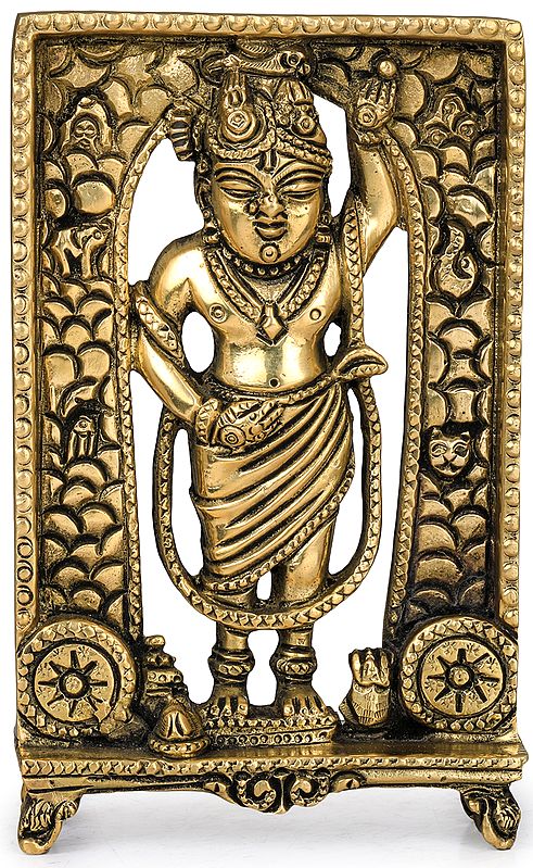 5" Shri Krishna as Shrinath Ji Statue in Brass | Handmade | Made in India