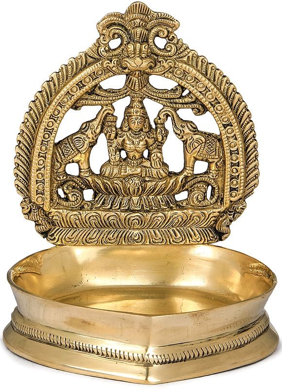 5" Gajalakshmi Deepam (Lamp) | Diya | Brass | Handmade | Made In India