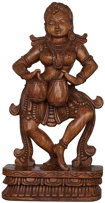 Apsara Dancing and Playing a Musical Instrument