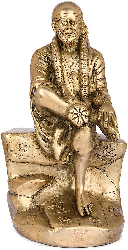 11" Shirdi Sai Baba In Brass | Handmade | Made In India