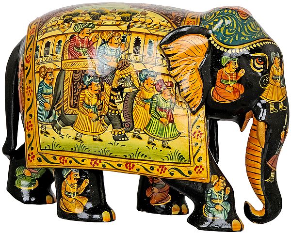 Hand-Painted Wooden Elephant