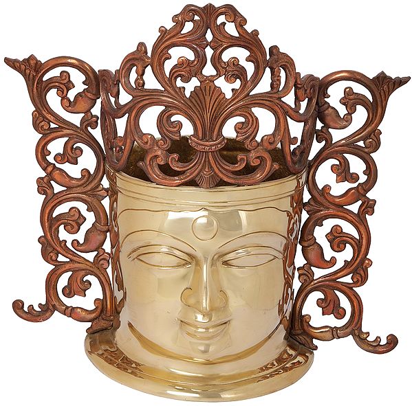 15" Superfine Goddess Parvati Head In Brass | Handmade | Made In India