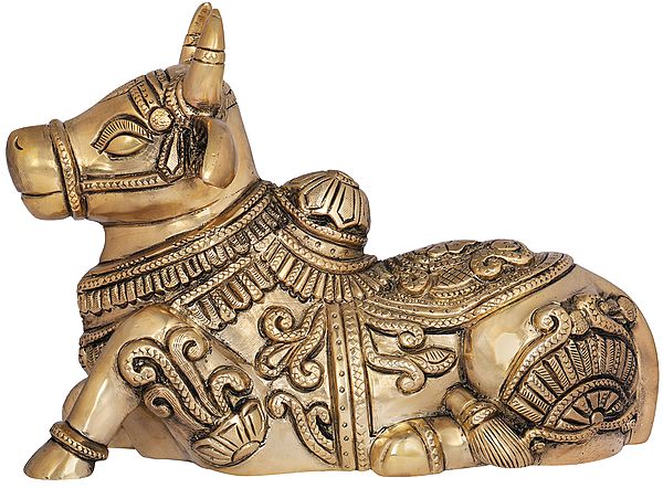 5" Nandi Brass Statue - The Gatekeeper of Mount Kailash | Handmade | Made in India