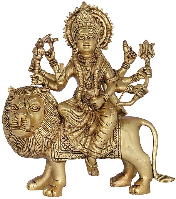 9" Ashtabhuja-Dhari Goddess Durga In Brass | Handmade | Made In India