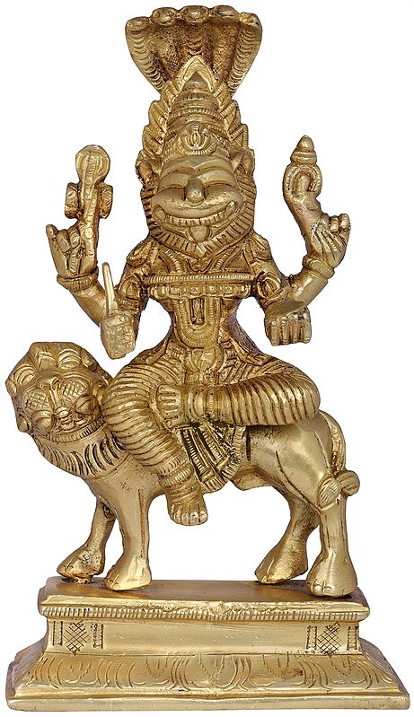 7" Brass Goddess Pratyangira Statue (Atharvana Bhadrakali) | Handmade | Made in India