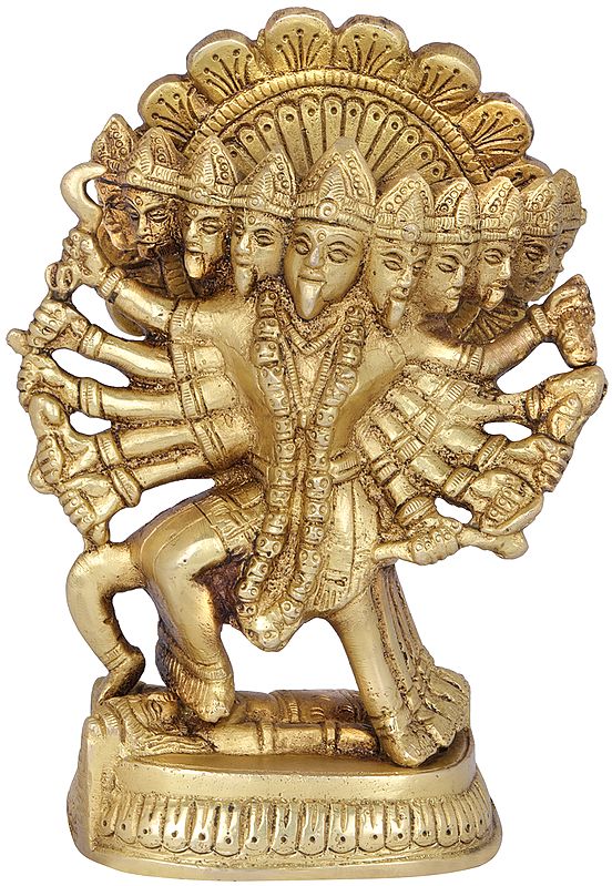 6" Goddess Mahakali Sculpture in Brass | Handmade | Made in India