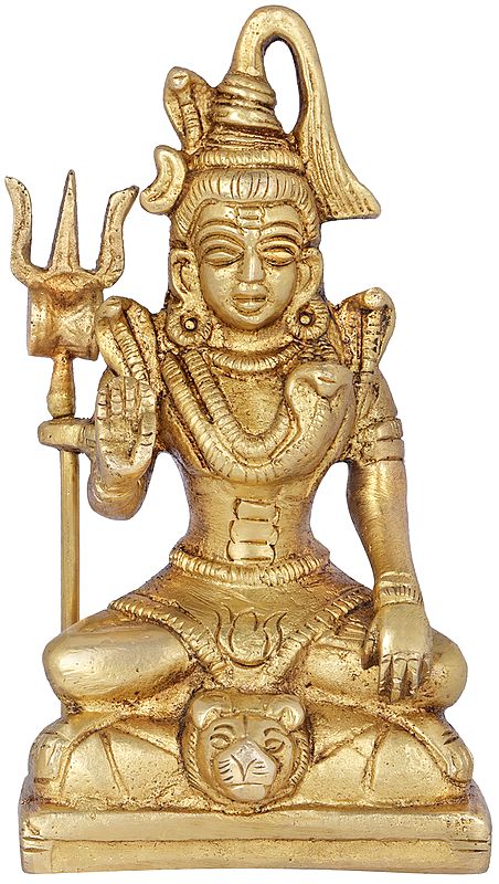 4" Small Size Lord Shiva Brass Statue | Handmade | Made in India