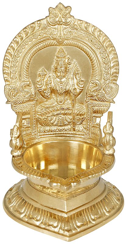 8" Large Rajarajeshwari Lamp In Brass | Handmade | Made In India