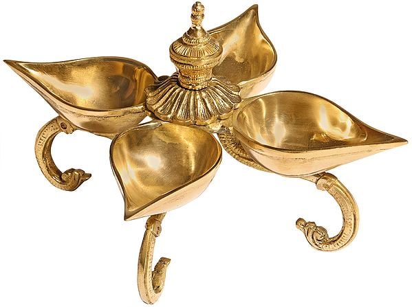 6" Designer Flower Lamp In Brass | Handmade | Made In India