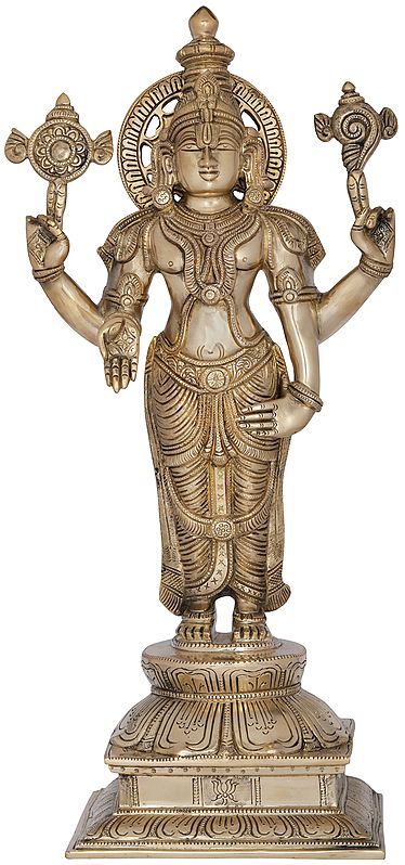 18" Superfine Lord Vishnu as Balaji at Tirupati In Brass | Handmade | Made In India