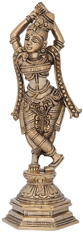 9" Beauteous Maiden (Inspired by Khajuraho) Fine Quality In Brass | Handmade | Made In India