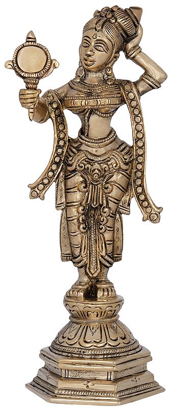 9" Shringar-Rata Nayika (Inspired by Khajuraho) Fine Quality | Brass | Handmade | Made In India