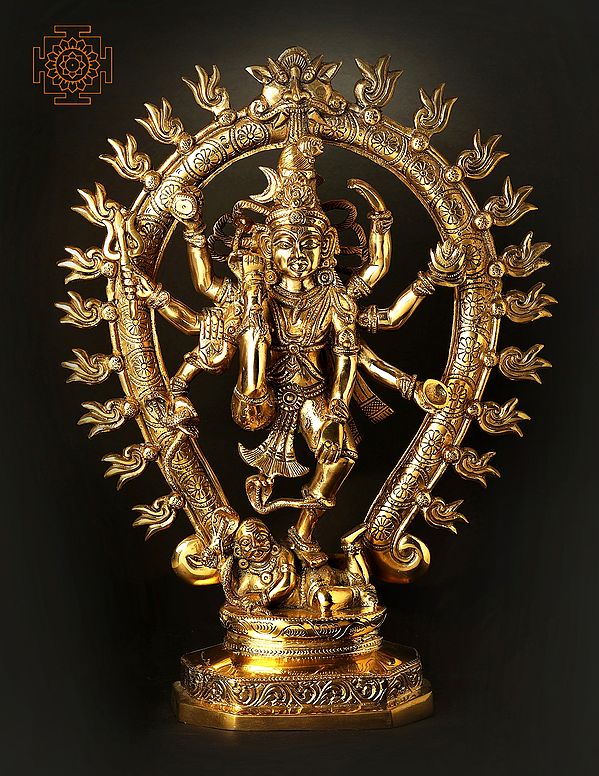 12" Urdhava Tandava By Shiva In Brass | Handmade | Made In India