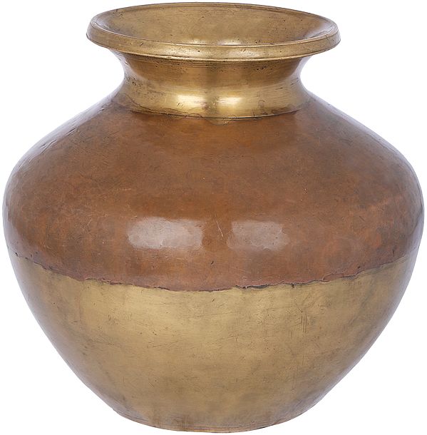 6" Ganga Jamuna Authentic Lota (Pot) In Brass | Handmade | Made In India