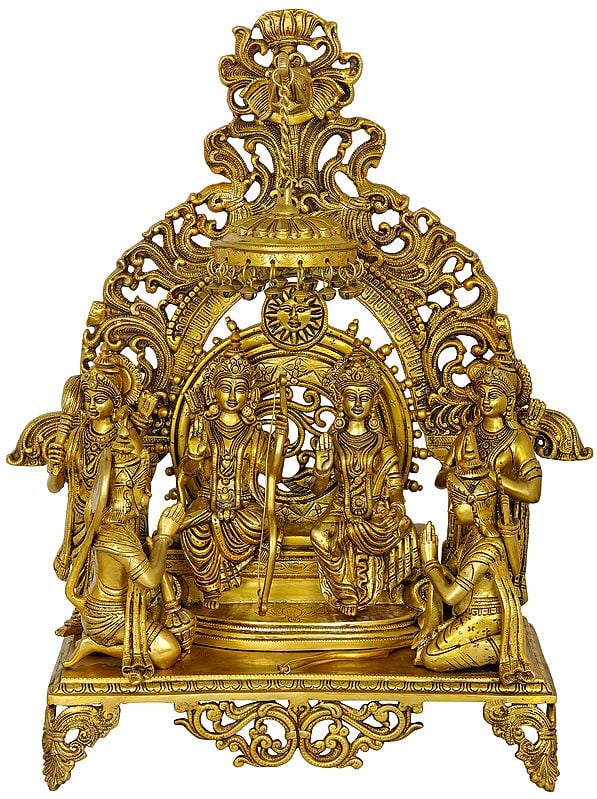 23" Fine Quality Rama Durbar with Dangling Parasol In Brass | Handmade | Made In India