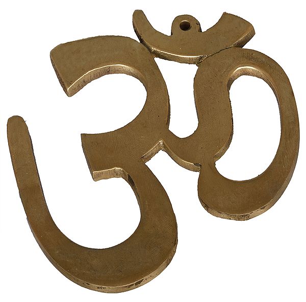 4" Small Wall Hanging OM (AUM) Brass Statue | Handmade | Made in India