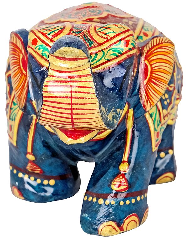 Small Decorated Elephant in Lapis Lazuli