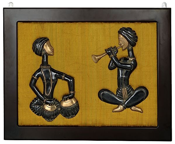 Two Musician Wall Hanging with Frame