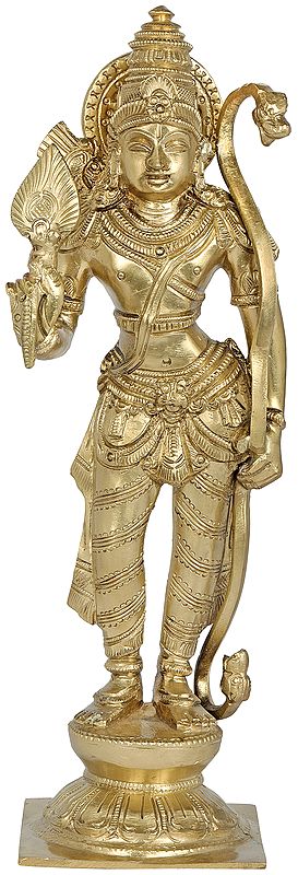 10" Standing Lord Rama Possessed Of The Bow And Arrows | Handmade | Made In South India