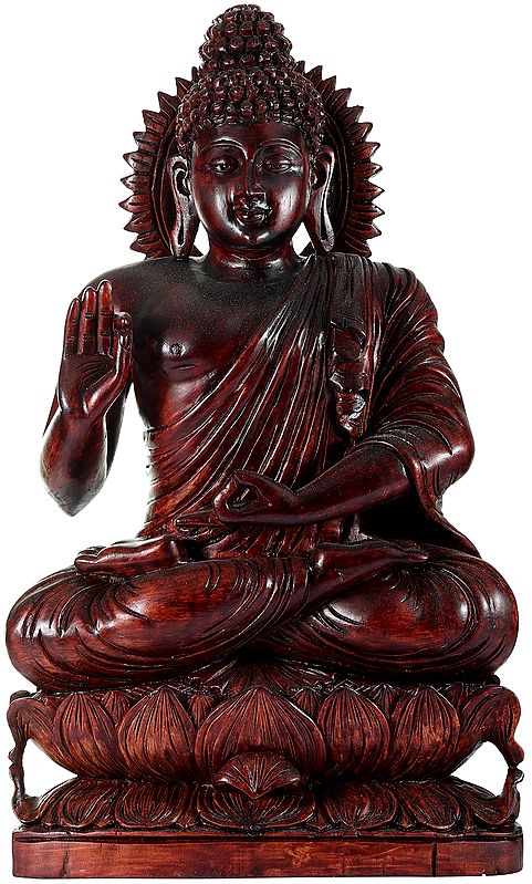 Tibetan Preaching Buddha Perched on a Lotus