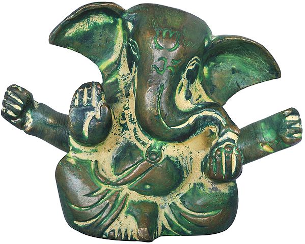 2" Small Blessing Ganesha Idol in Brass | Handmade | Made in India