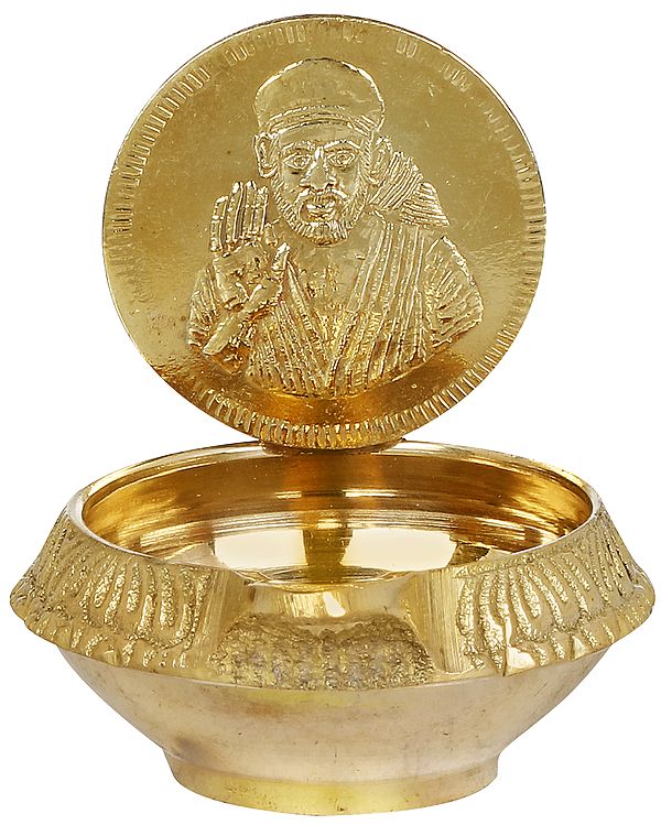 1" Sai Baba Small Puja Diya (Lamp) in Brass | Handmade | Made in India