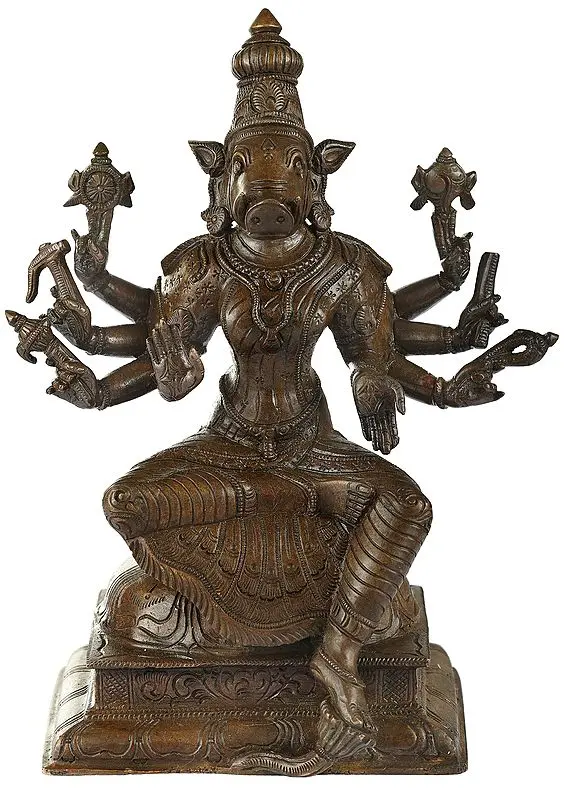 9" Monotone Devi Varahi | Handmade | Madhuchista Vidhana (Lost-Wax) | Panchaloha Bronze from Swamimalai