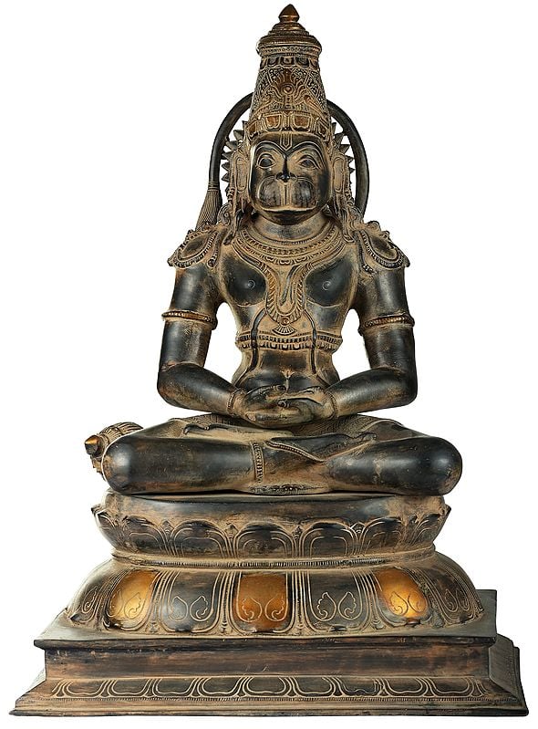 13" Lord Hanuman in Meditation In Brass | Handmade | Made In India