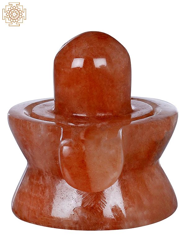 Small Shiva Linga Carved in Pink Gemstone