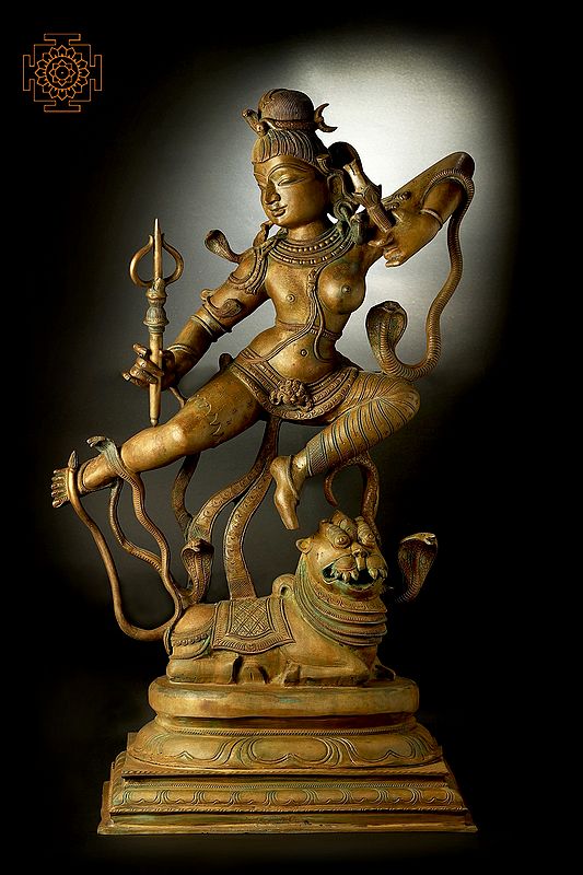 31" Large Superfine Dancing Ardhanarishvara | Madhuchista Vidhana (Lost-Wax) | Panchaloha Bronze from Swamimalai | Made In India