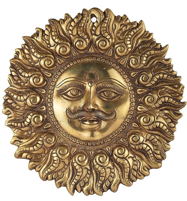 10" Surya Wall Hanging In Brass | Handmade | Made In India