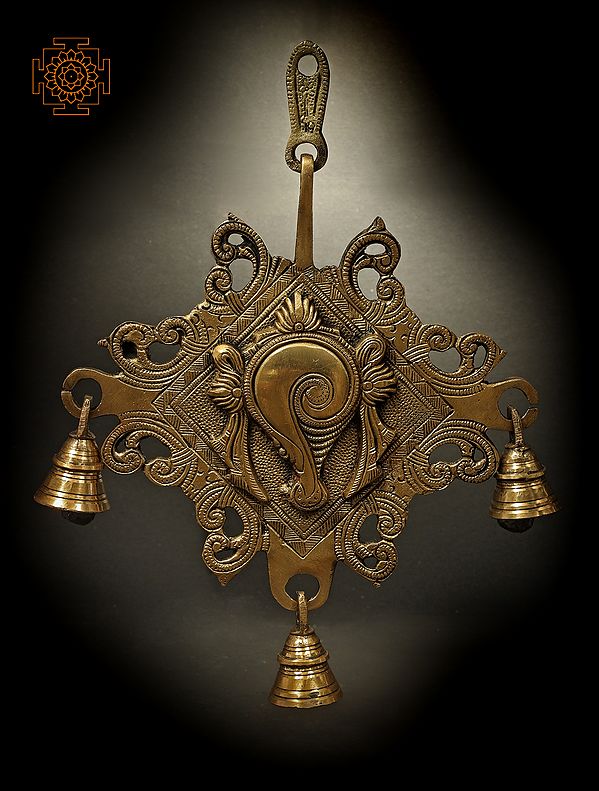 10" The Vaishnav Symbol (Conch) Wall Hanging in Brass | Handmade | Made in India