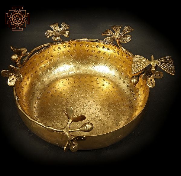Handmade Floral Designer Brass Urli