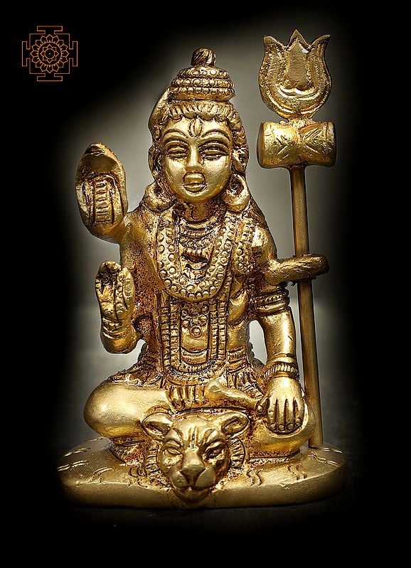 3" Small Blessing Shiva Brass Statue | Handmade | Made in India