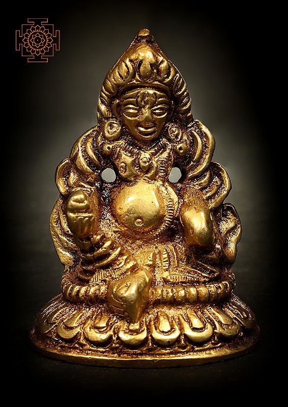 2" Small Kubera Brass Statue | Handmade | Made in India